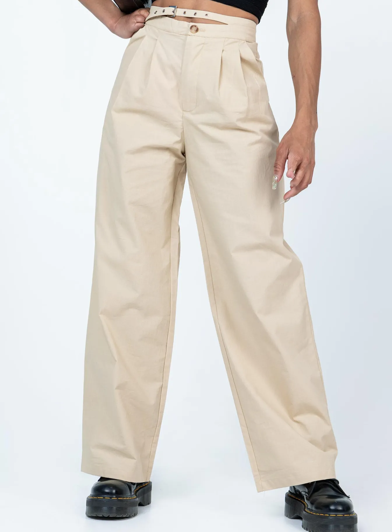 Princess Polly Kira-Jane Pants Cream Sale
