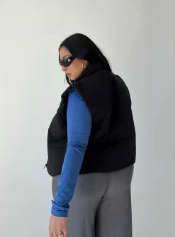 Princess Polly Kirby Puffer Vestcurve Black Hot