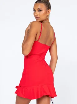 Princess Polly Kiribati Mini Dress Red Clearance