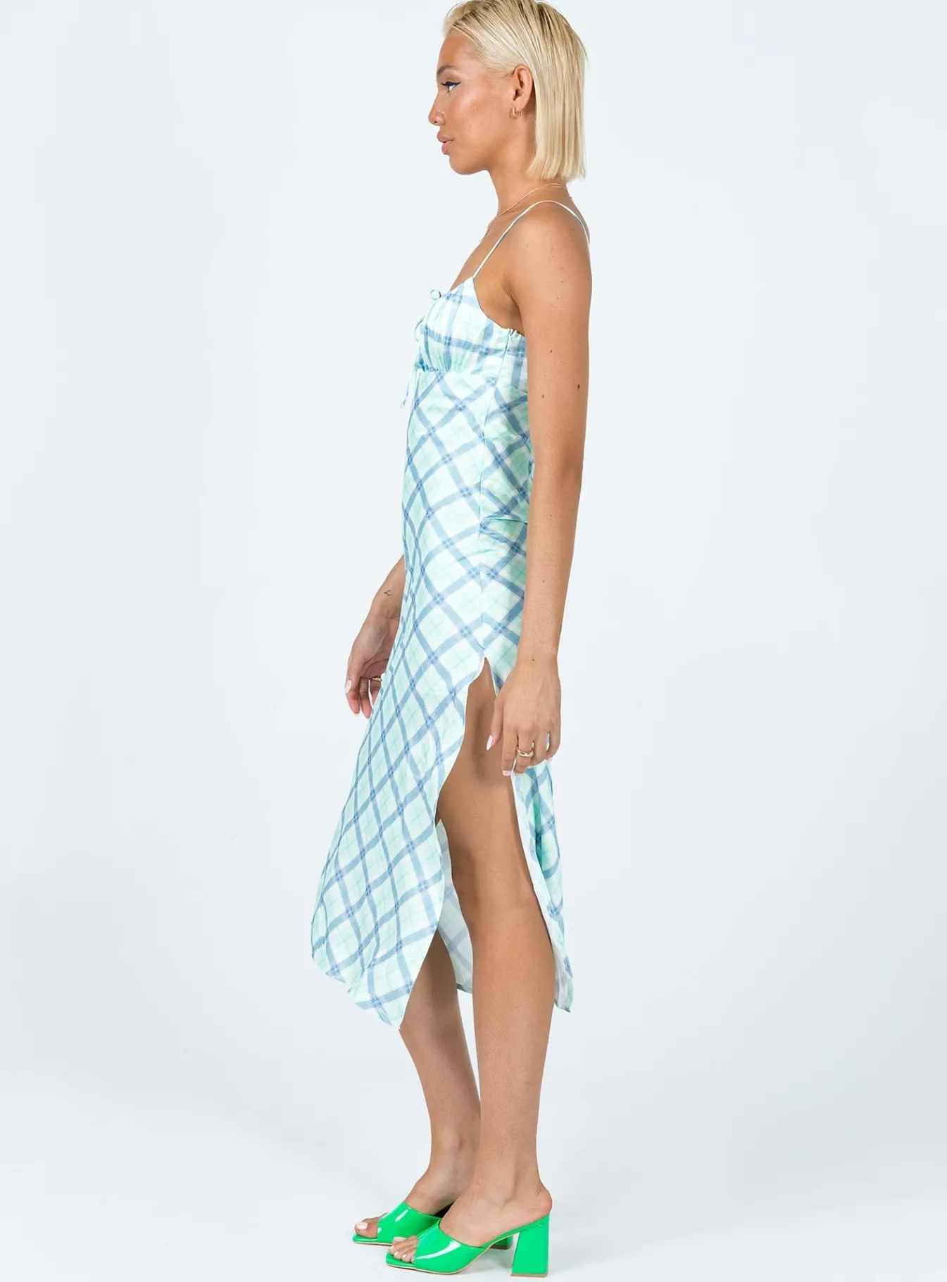 Princess Polly Kirra Midi Dress/ Blue Green Clearance