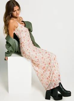 Princess Polly Knox Maxi Dress  Beige Floral Hot
