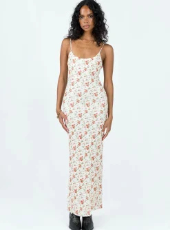 Princess Polly Knox Maxi Dress Beige Floral Hot