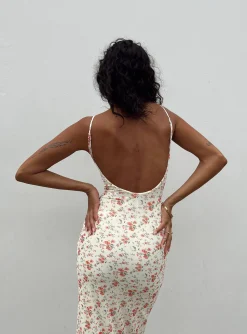 Princess Polly Knox Maxi Dress Beige Floral Hot