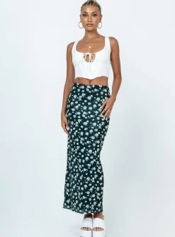 Princess Polly Knox Maxi Skirtfloral   Black Cheap