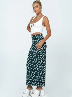 Princess Polly Knox Maxi Skirtfloral   Black Cheap