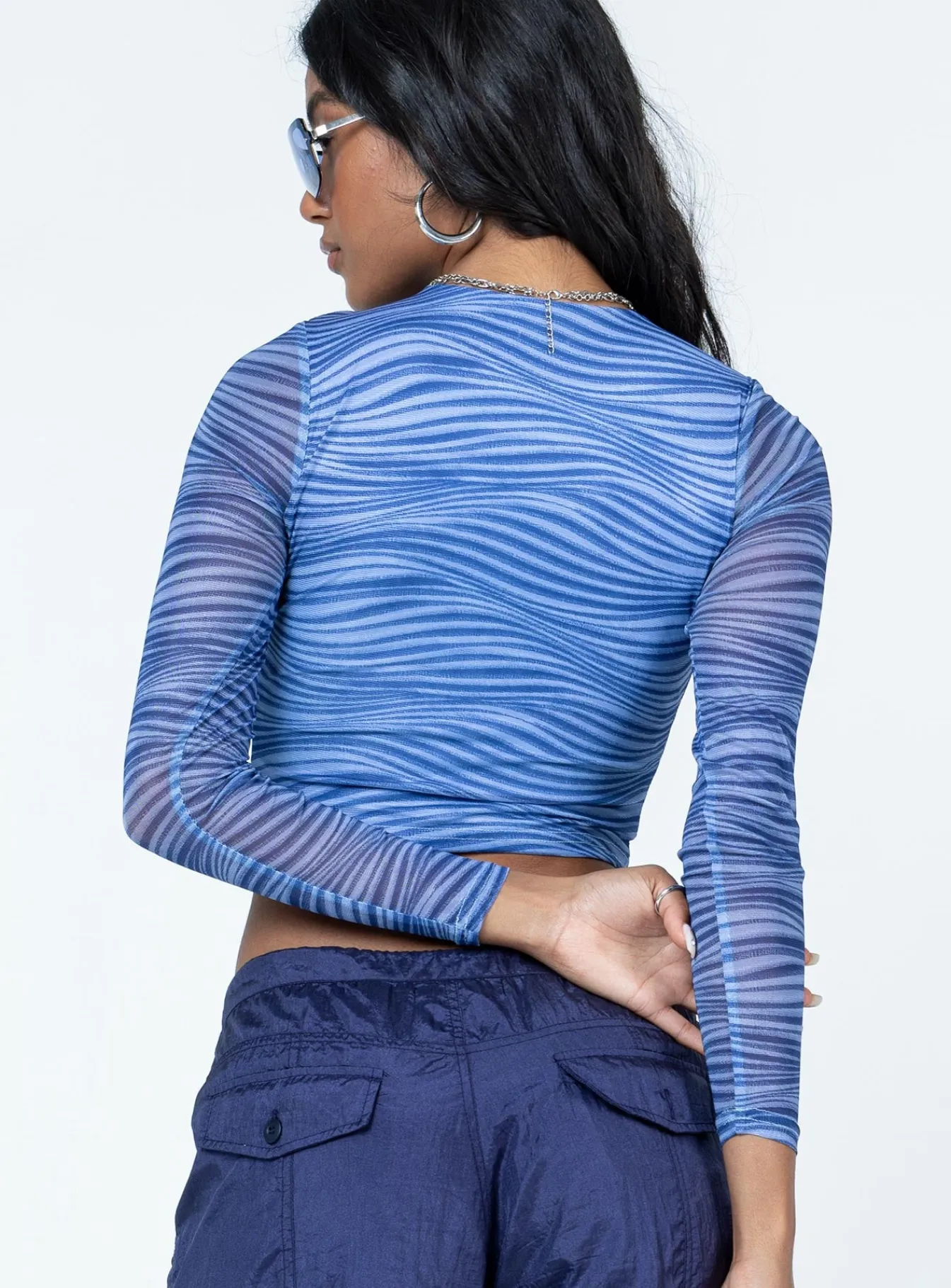 Princess Polly Knox Top Blue Flash Sale