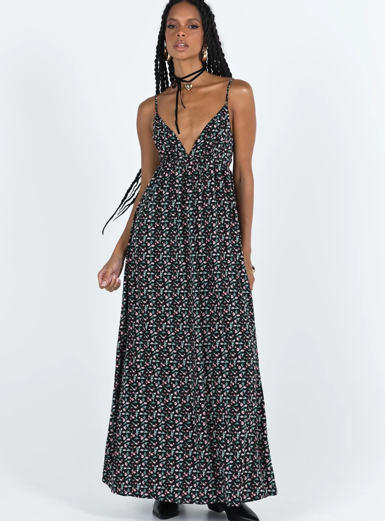 Princess Polly Koko Maxi Dress Black Floral Flash Sale