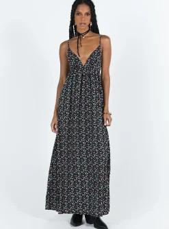 Princess Polly Koko Maxi Dress  Black Floral Flash Sale