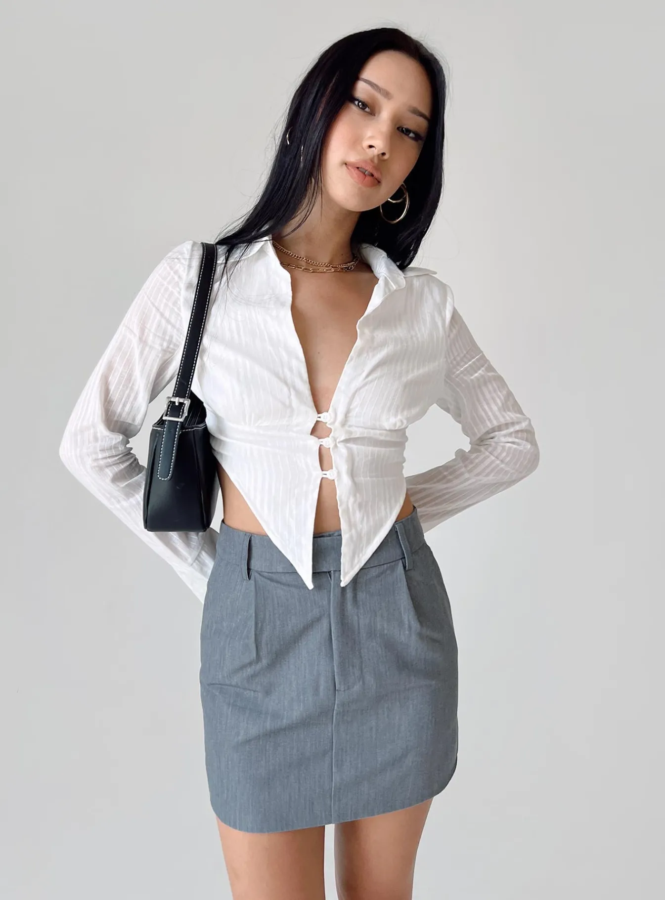 Princess Polly Konrad Mini Skirt Grey Outlet