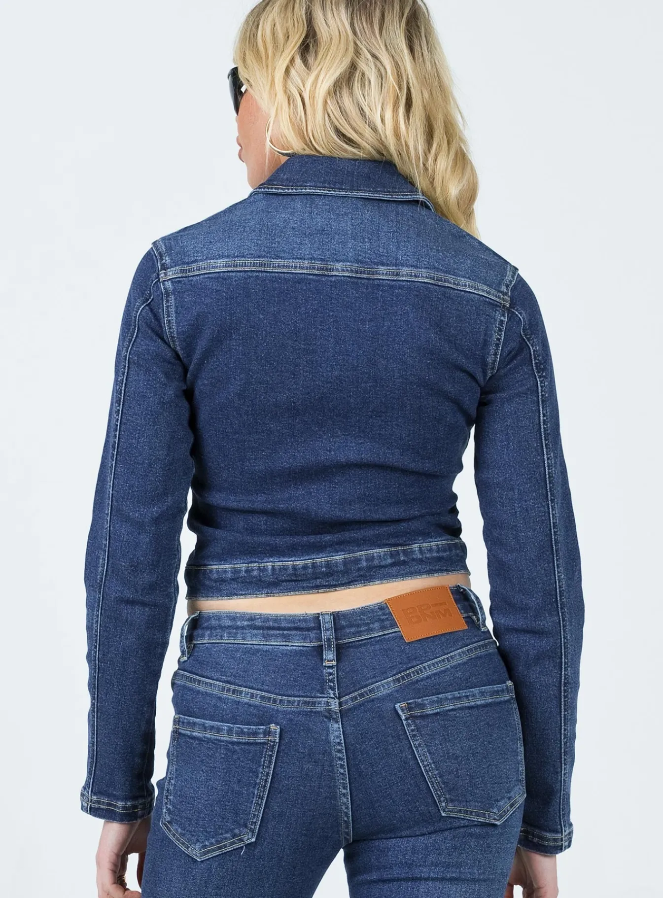 Princess Polly Korvi Denim Jacket Dark Blue Flash Sale