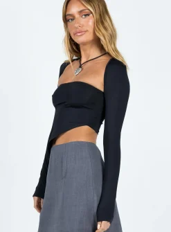 Princess Polly Koslo Bolero Top Black Shop