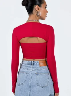 Princess Polly Koslo Bolero Top  Red Flash Sale