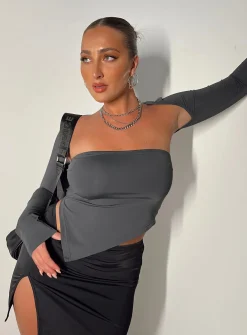 Princess Polly Koslo Bolero Top  Slate New
