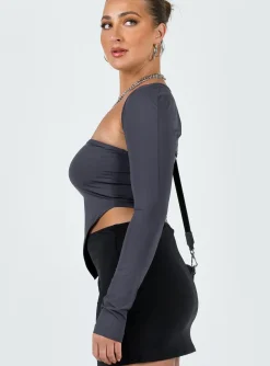 Princess Polly Koslo Bolero Top  Slate New