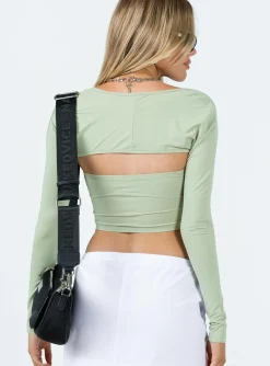 Princess Polly Koslo Bolero Top Sage Clearance