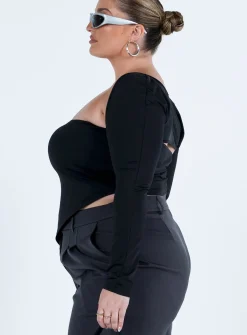 Princess Polly Koslo Bolero Topcurve   Black Hot