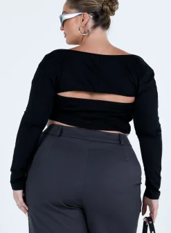 Princess Polly Koslo Bolero Topcurve   Black Hot