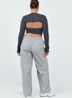 Princess Polly Kosta Parachute Pants  Grey Hot