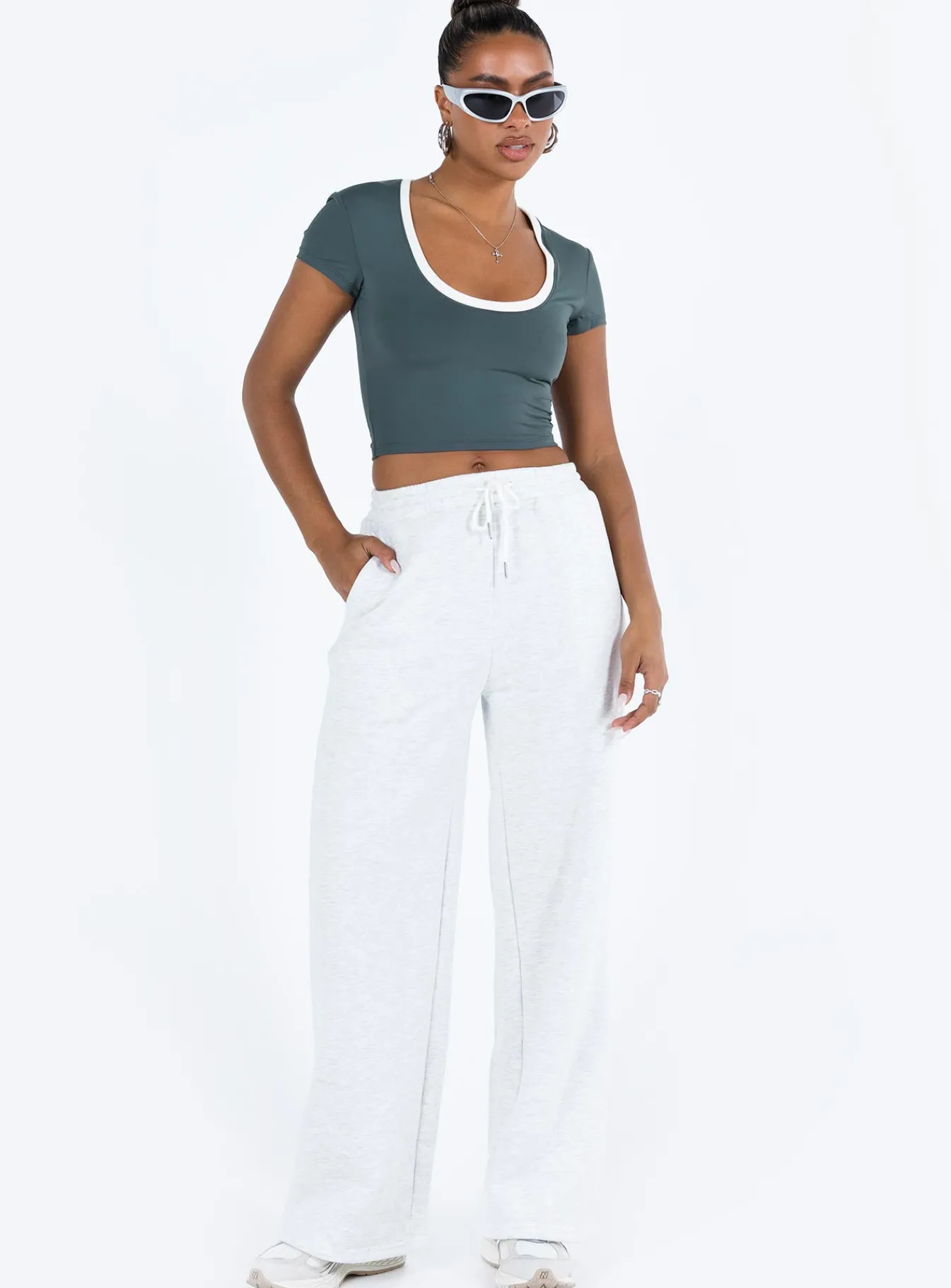 Princess Polly Kyah Top Steel Online