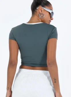 Princess Polly Kyah Top Steel Online