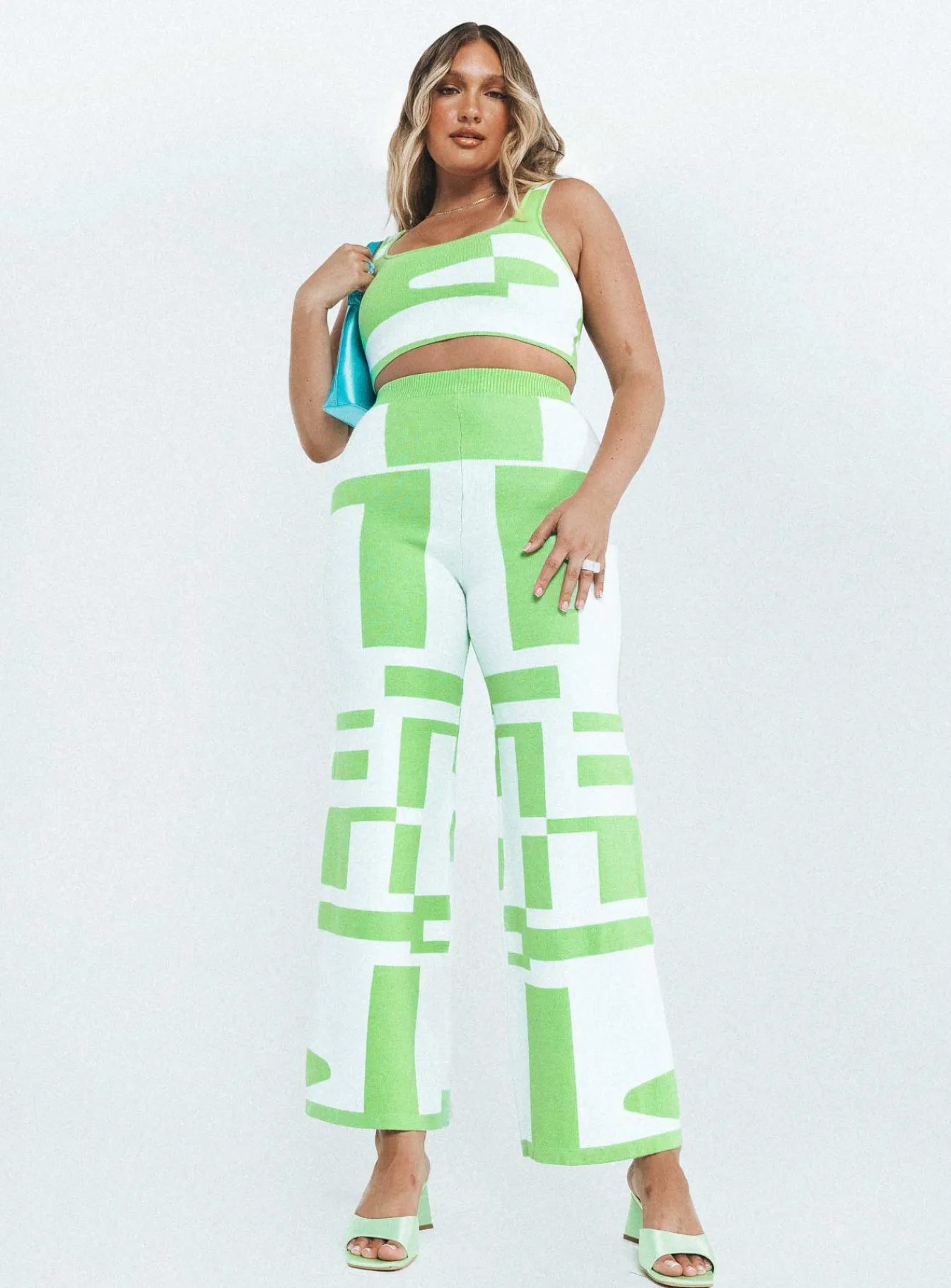 Princess Polly Kyla Set White / Green Flash Sale
