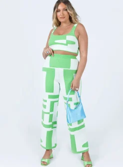 Princess Polly Kyla Set White /  Green Flash Sale
