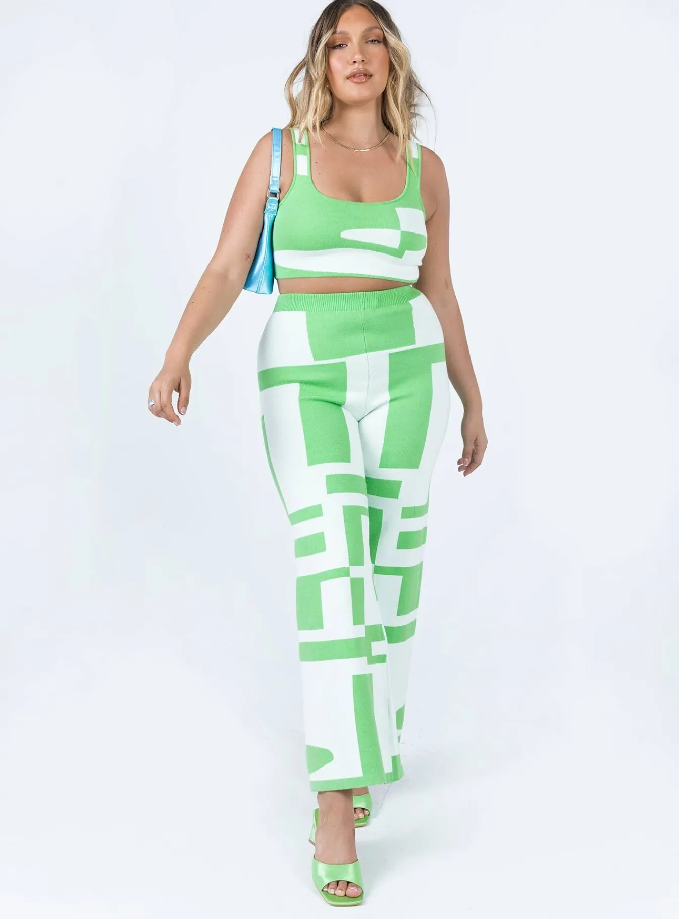 Princess Polly Kyla Set White / Green Flash Sale