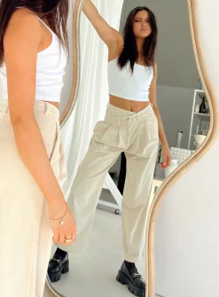 Princess Polly La Mesa Pant  Beige Fashion