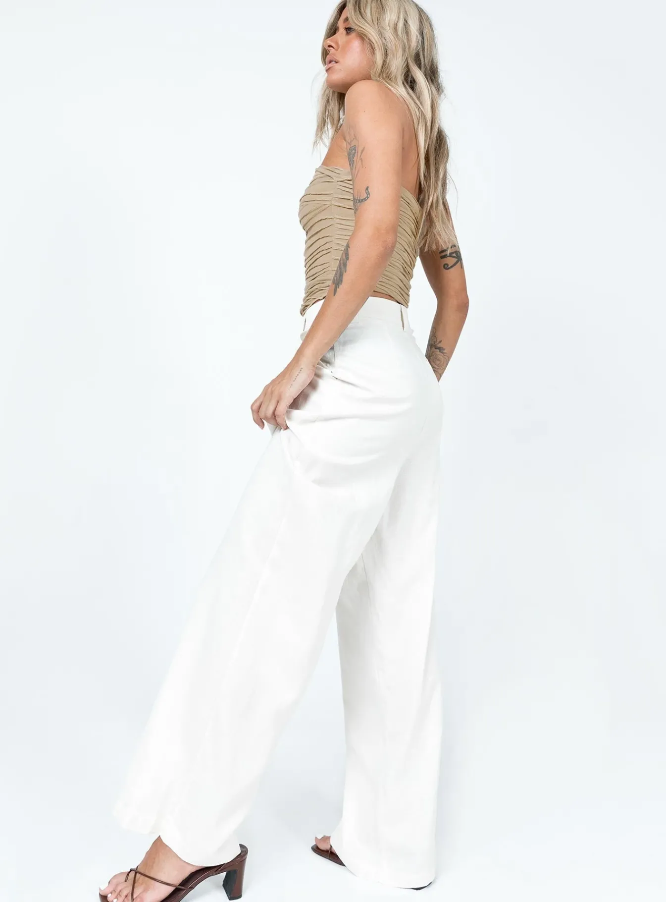 Princess Polly La Quinta Pant Off White Flash Sale
