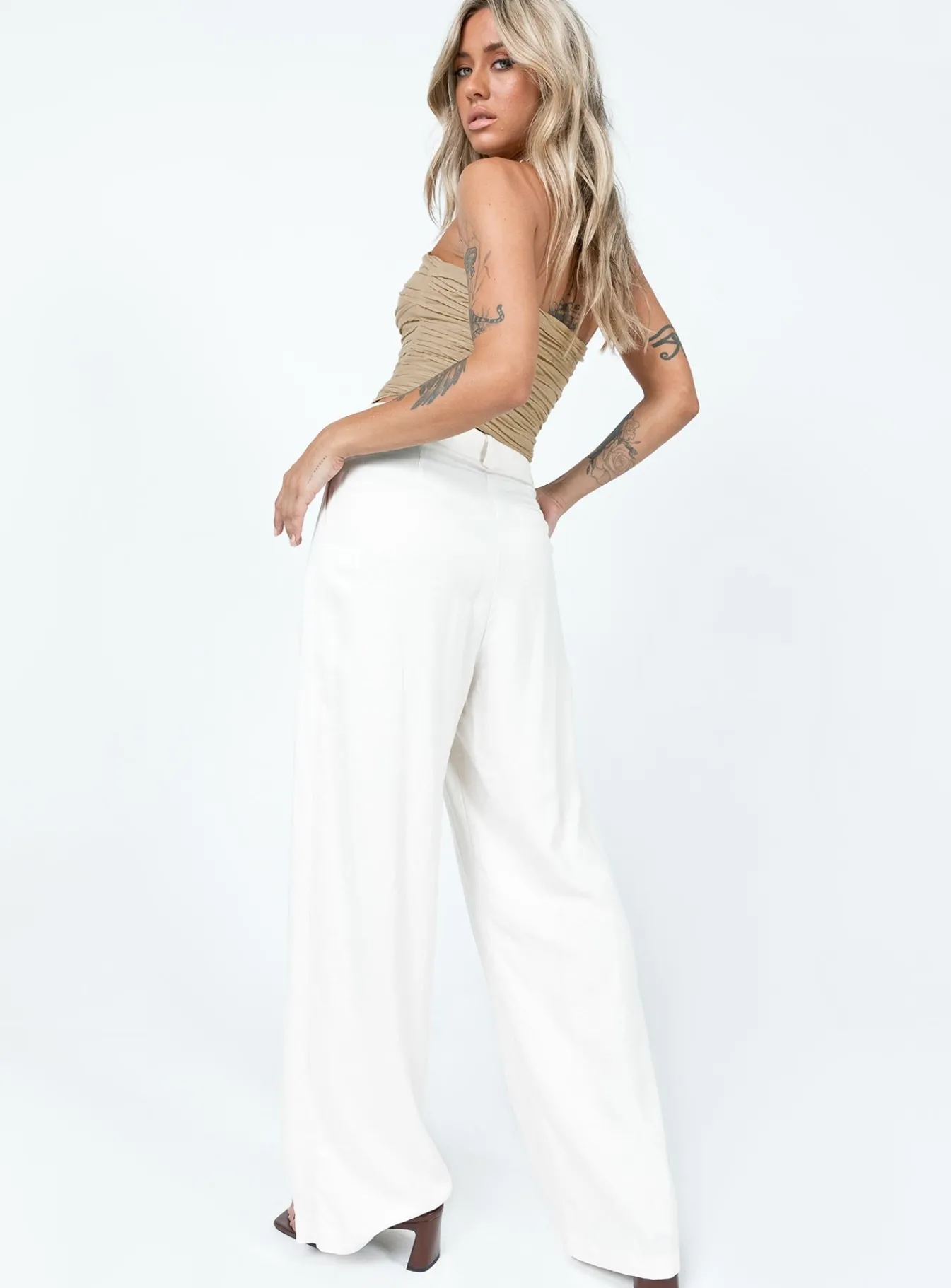Princess Polly La Quinta Pant Off White Flash Sale
