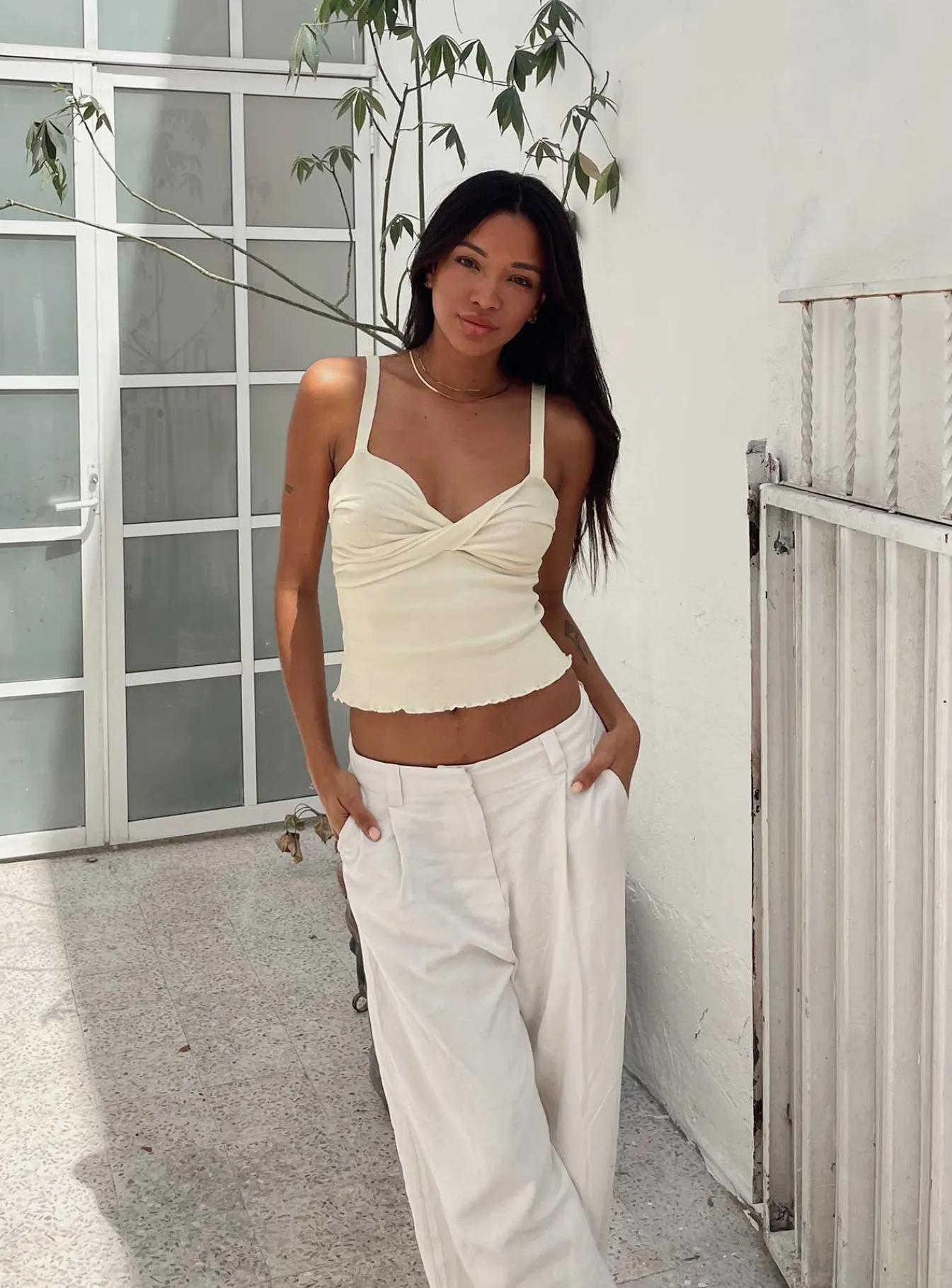 Princess Polly La Quinta Pant Off White Flash Sale