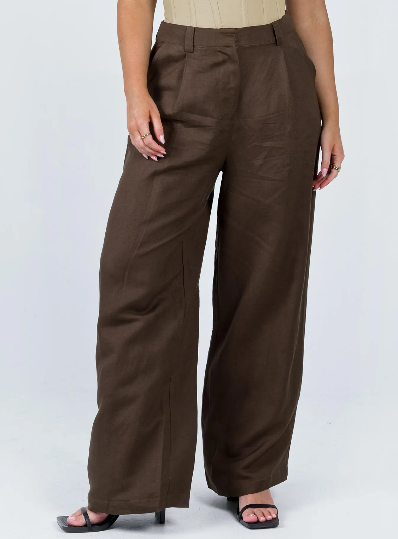 Princess Polly La Quinta Pant Dark Chocolate Brown Hot