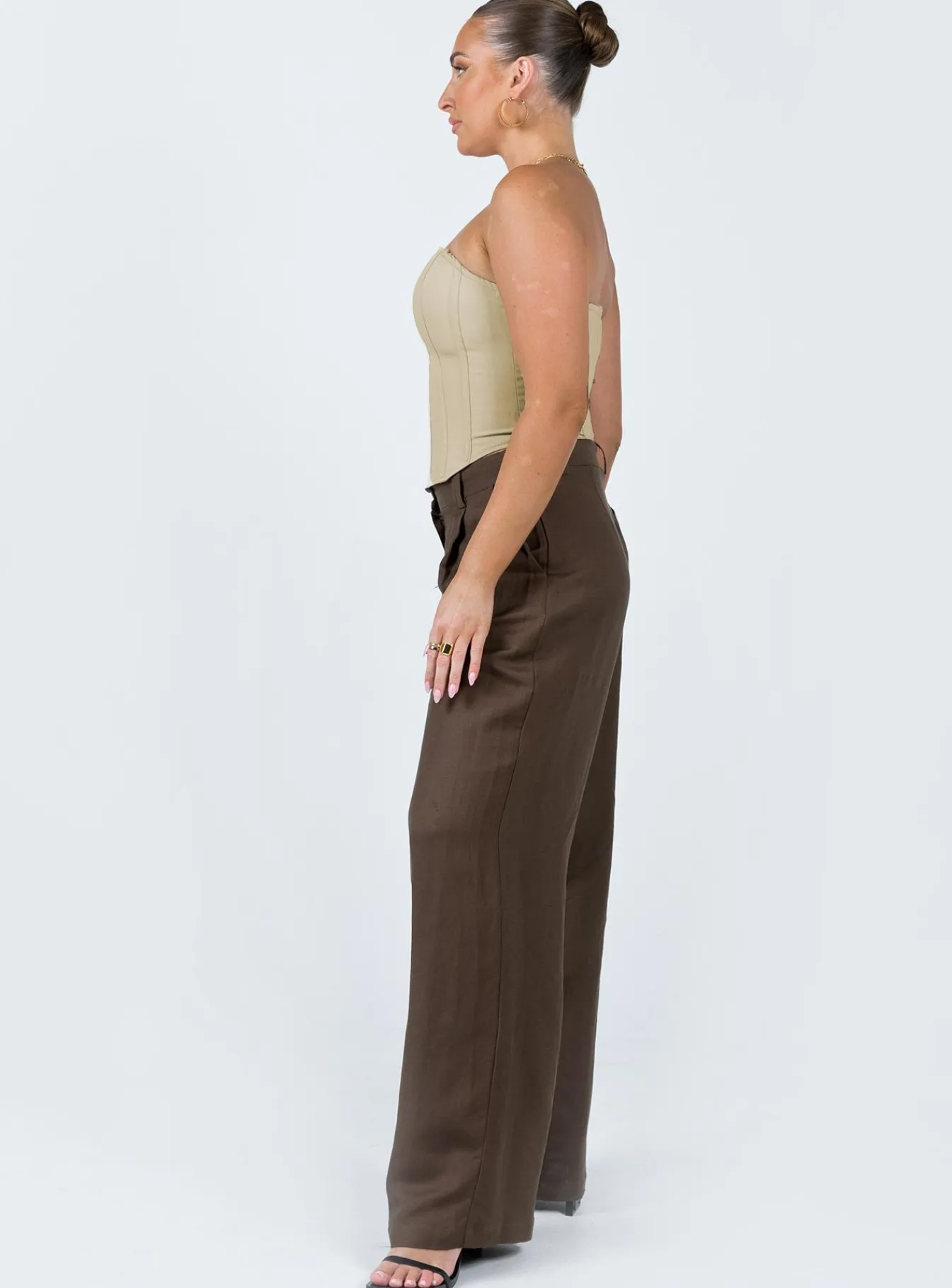 Princess Polly La Quinta Pant Dark Chocolate Brown Hot