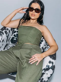 Princess Polly La Quinta Tube Top  Khaki Store