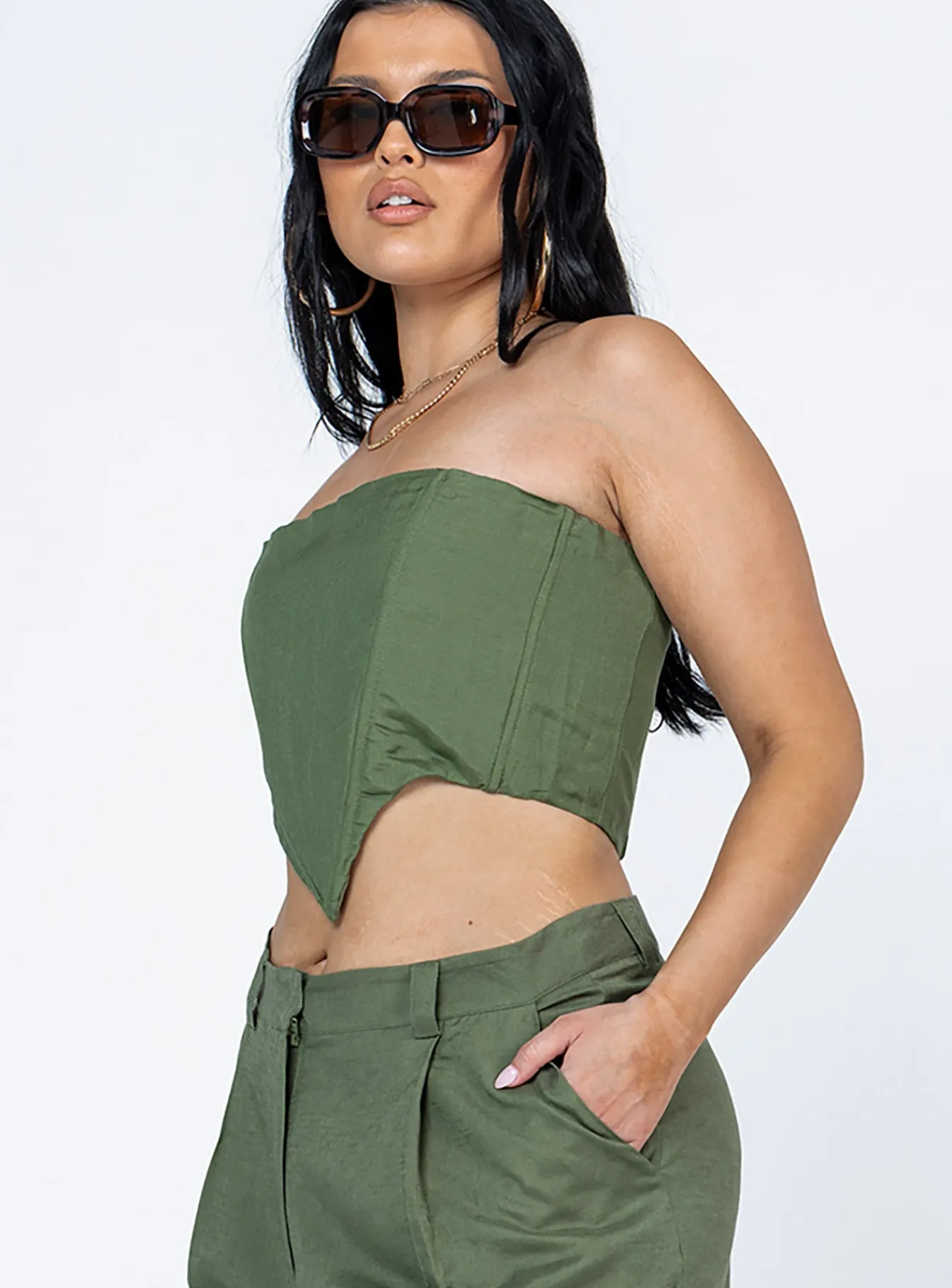 Princess Polly La Quinta Tube Top Khaki Store