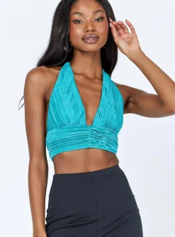 Princess Polly Lacey Top  Teal Shop