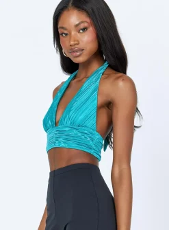 Princess Polly Lacey Top  Teal Shop
