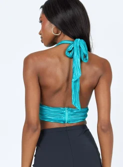 Princess Polly Lacey Top  Teal Shop