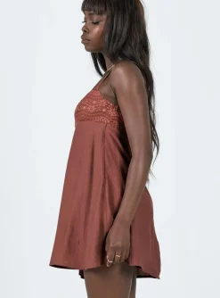 Princess Polly Laci Mini Dress  Brown Discount