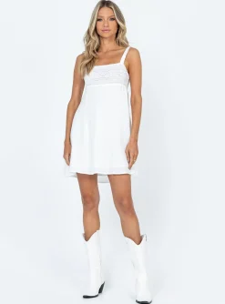 Princess Polly Laci Mini Dress  Off White Discount