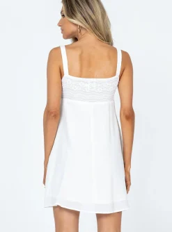 Princess Polly Laci Mini Dress  Off White Discount