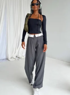 Princess Polly Lacro Pants Slate Clearance