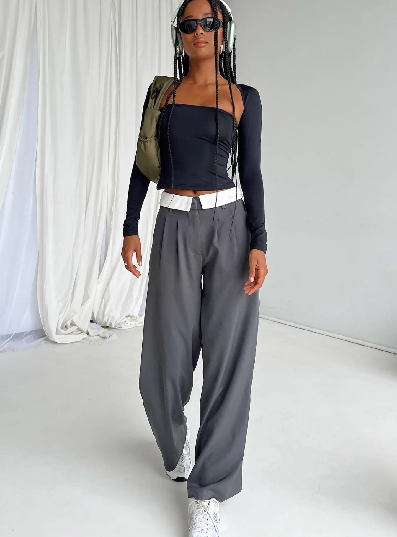 Princess Polly Lacro Pants Slate Clearance