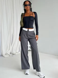 Princess Polly Lacro Pants Slate Clearance