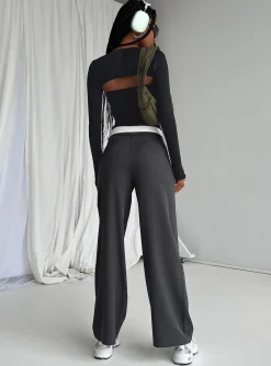Princess Polly Lacro Pants Slate Clearance