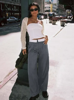 Princess Polly Lacro Pants Slate Clearance