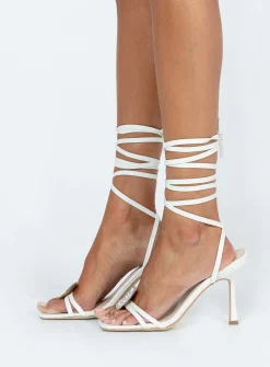 Princess Polly Lamina Strappy Heels White Shop