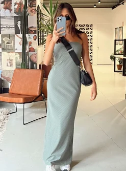 Princess Polly Lania Midi Dress  Grey Store