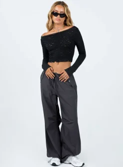 Princess Polly Lapidus Long Sleeve Top  Black Flash Sale