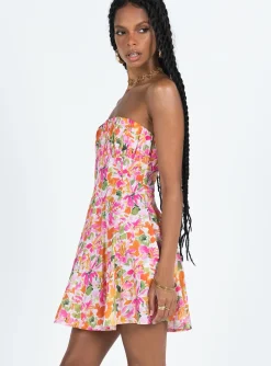 Princess Polly Largo Strapless Mini Dress  Multi New
